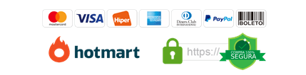 Logos com as Formas de Pagamento aceitas pela Hotmart